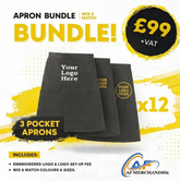 12x Premier 3-Pocket Waist Aprons Bundle - Custom Logo Teamwear