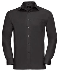 Long sleeve pure cotton easycare poplin shirt
