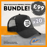 20x Beechfield Snapback Trucker Cap Bundle - Custom Embroidered Headwear