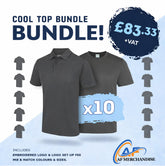 10x Just Cool Workwear Bundle - Custom Embroidered T-Shirts or Polo Shirts
