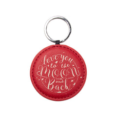 Engravables - PU LEATHER - Keyring - ROUND - 5cm