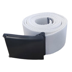 Apparel - Fashion White Belt with MATT BLACK Buckle - 40mm x 1200mm