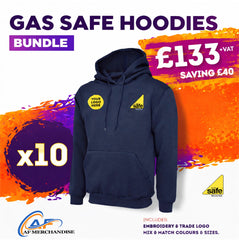 10x Gas Safe Hoodie Bundle - Custom Branded Workwear with Trade Logo
