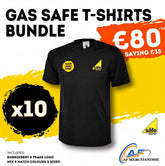 10x Gas Safe T-Shirt Bundle - Custom Branded Engineer Workwear