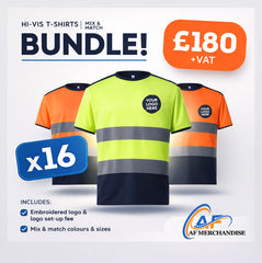 16x Yoko Hi-Vis T-Shirt Bundle - Custom Embroidered Safety Kit