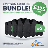 6x Premier Hospitality Waistcoats Bundle - Custom Logo & Professional Uniform