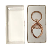 Keyring - 10 x Rose Gold Sublimation Metal Keyrings - Heart Shape
