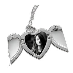 Sublimation Heart Angel Wings Necklace