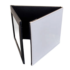 PU - Large Folding Makeup Mirror - Black