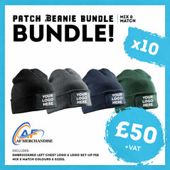 10x Beechfield BC445 Patch Beanie Bundle