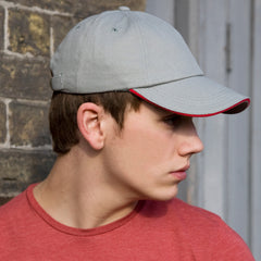 Low-profile heavy brushed cotton cap with sandwich peak