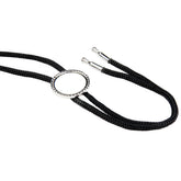 Ties - Bolo Tie with Black Strap - Round/Square