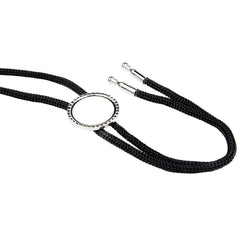 Ties - Bolo Tie with Black Strap - Round/Square