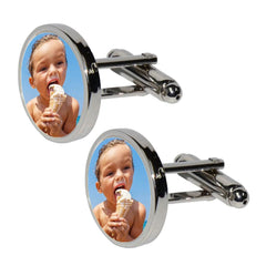 Cufflinks - Chrome - Round