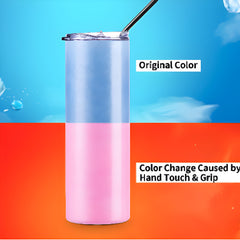 Personalised Custom Colour Changing Heat Sensitive Blue Pink Water Bottle Travel