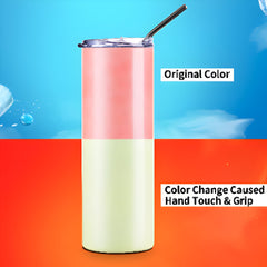 Personalised Custom Colour Changing Heat Sensitive Blue Pink Water Bottle Travel