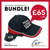 10x Beechfield Teamwear Cap Bundle - Custom Embroidered Team Headwear