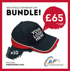 10x Beechfield Teamwear Cap Bundle - Custom Embroidered Team Headwear