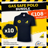 10x Gas Safe Polo Shirt Bundle - Custom Branded Professional Workwear