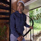 Regular fit piqué hoodie with zipped pocket