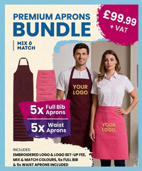 Premium Aprons Bundle - Custom Embroidered Hospitality Uniform Kit