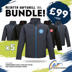 5x Regatta Custom Branded Softshell Bundle – SN130 Weatherproof Kit