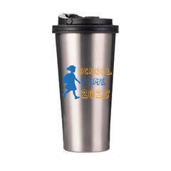 Personalised Custom Printed Silver Mug Stainless Steel School Gym Travel Tumbler