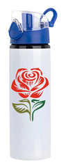 Personalised Custom White Water Bottle Coloured Flip Lid 750ML Gym School Travel Gift