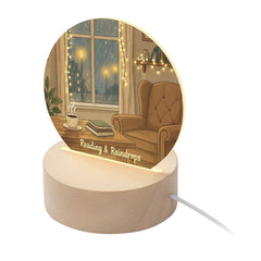 Personalised Custom Acrylic Round Photo Frame LED Lamp Birthday Anniversary Gift