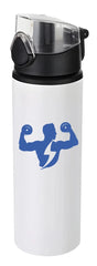 Personalised Custom White Water Bottle Coloured Flip Lid 750ML Gym School Travel Gift
