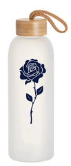 Personalised Custom Frosted Glass Jar Bamboo Lid Water Bottle School Gym Travel