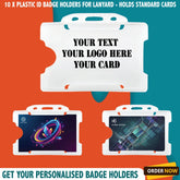 Personalised Custom Plastic ID Badge Holder Staff ID Office Schools & Events