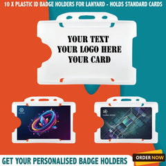 Personalised Custom Plastic ID Badge Holder Staff ID Office Schools & Events
