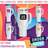 Personalised Custom Stainless Steel Premium Tumbler School Gym Travel Mug