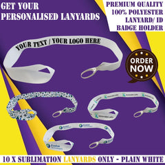 Personalised Custom Only Sublimation Lanyards Staff ID Office Schools & Events