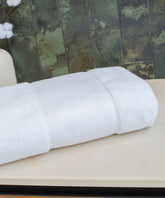 Organic bath sheet with printable border