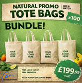 100x Natural Promo Tote Bag Bundle