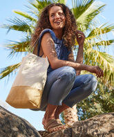 Jute base canvas shopper
