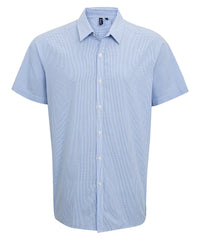 Microcheck (Gingham) short sleeve cotton shirt