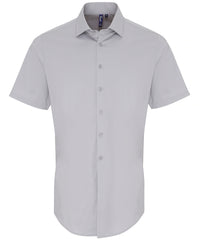 Stretch fit cotton poplin short sleeve shirt