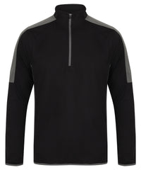 ¼ zip mid-layer with contrast panelling 