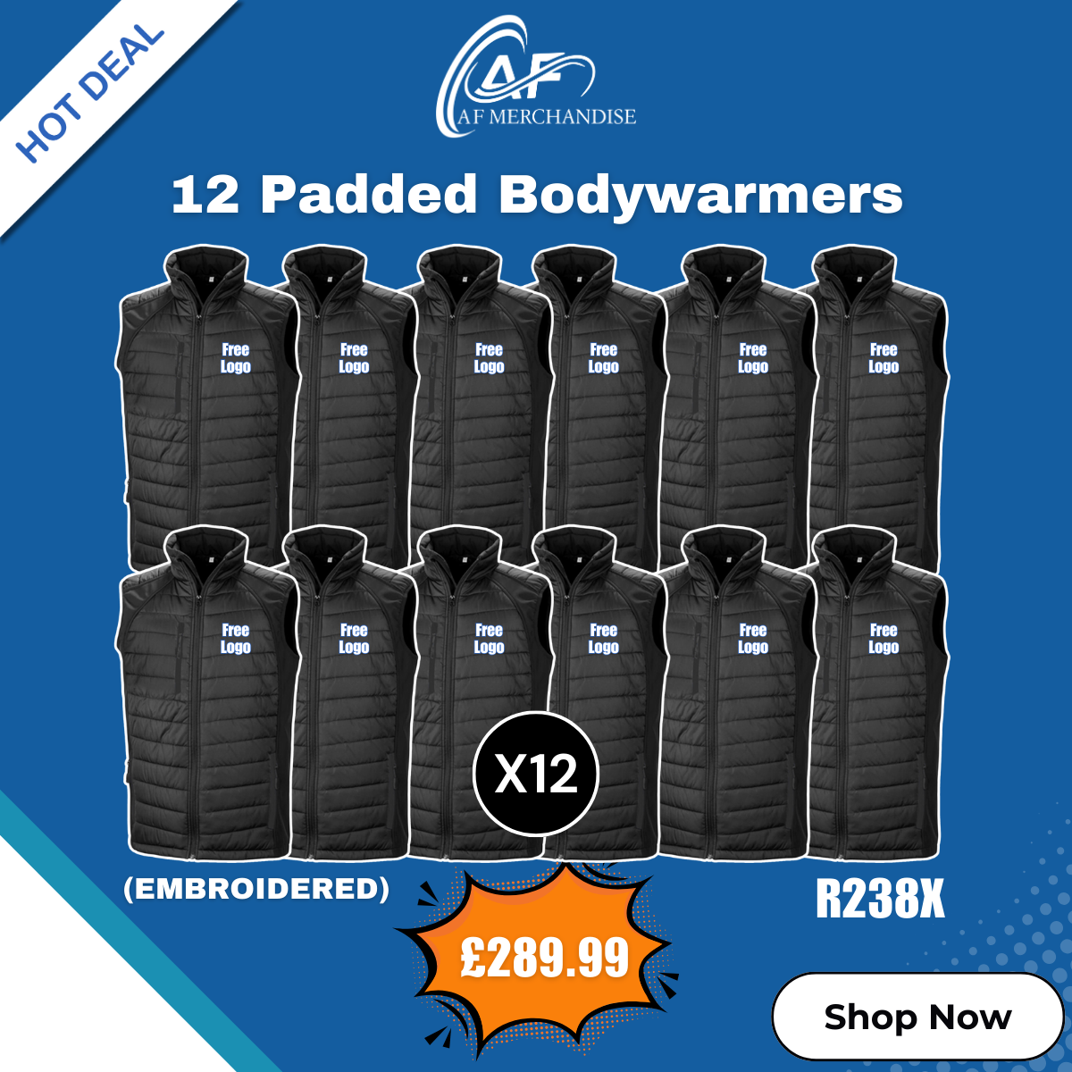 Deal 8 - 12 Padded Bodywarmers