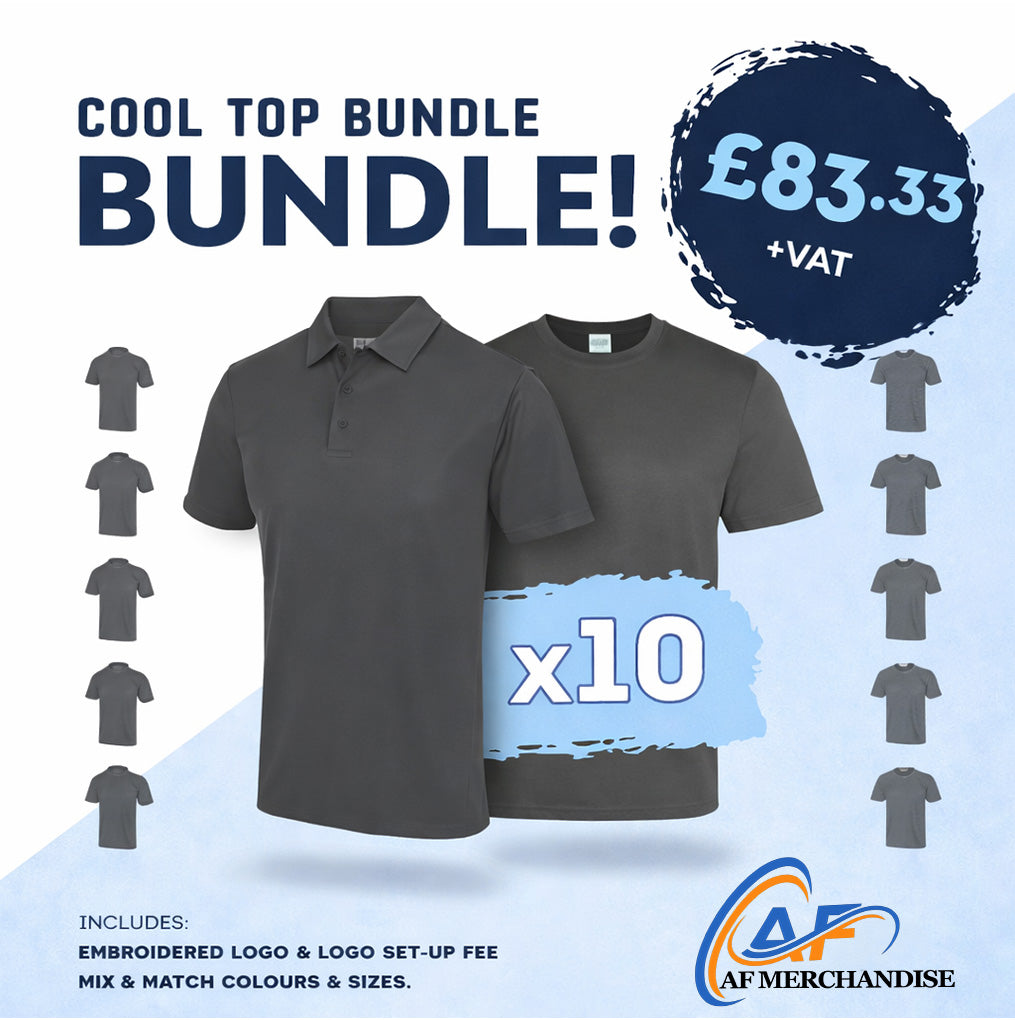 10x Just Cool Workwear Bundle - Custom Embroidered T-Shirts or Polo Shirts