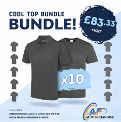 10x Just Cool Workwear Bundle - Custom Embroidered T-Shirts or Polo Shirts