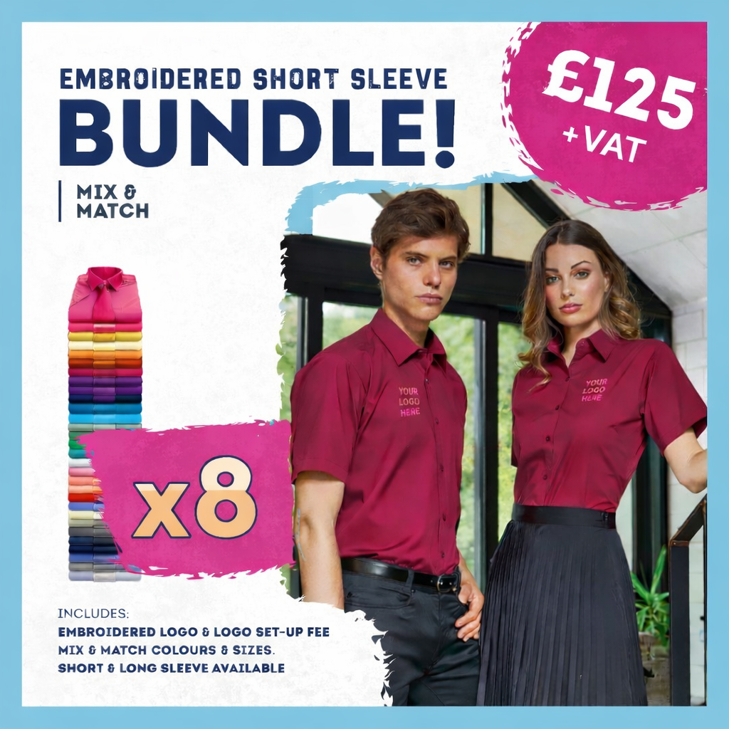 8x Short Sleeve Shirt Bundle - Men’s & Ladies' Poplin Kit