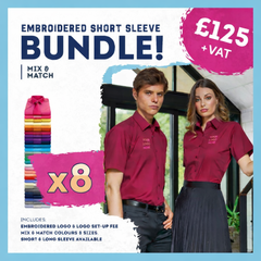 8x Short Sleeve Shirt Bundle - Men’s & Ladies' Poplin Kit