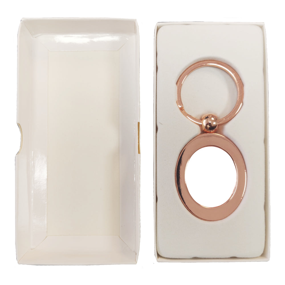 Keyring - 10 x Sublimation Metal Keyring - ROSE GOLD - Oval
