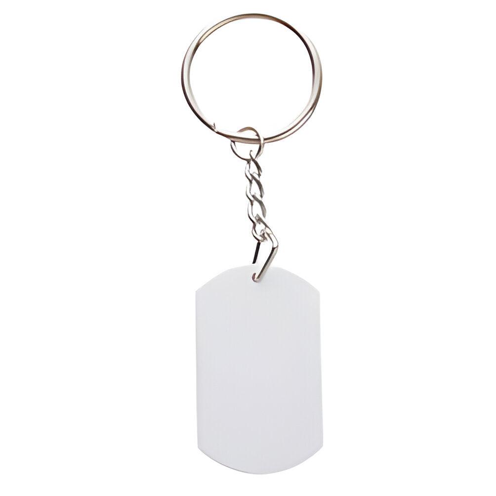 Keyring - 10 x Plastic Keyring/ Dog Tag - Oblong