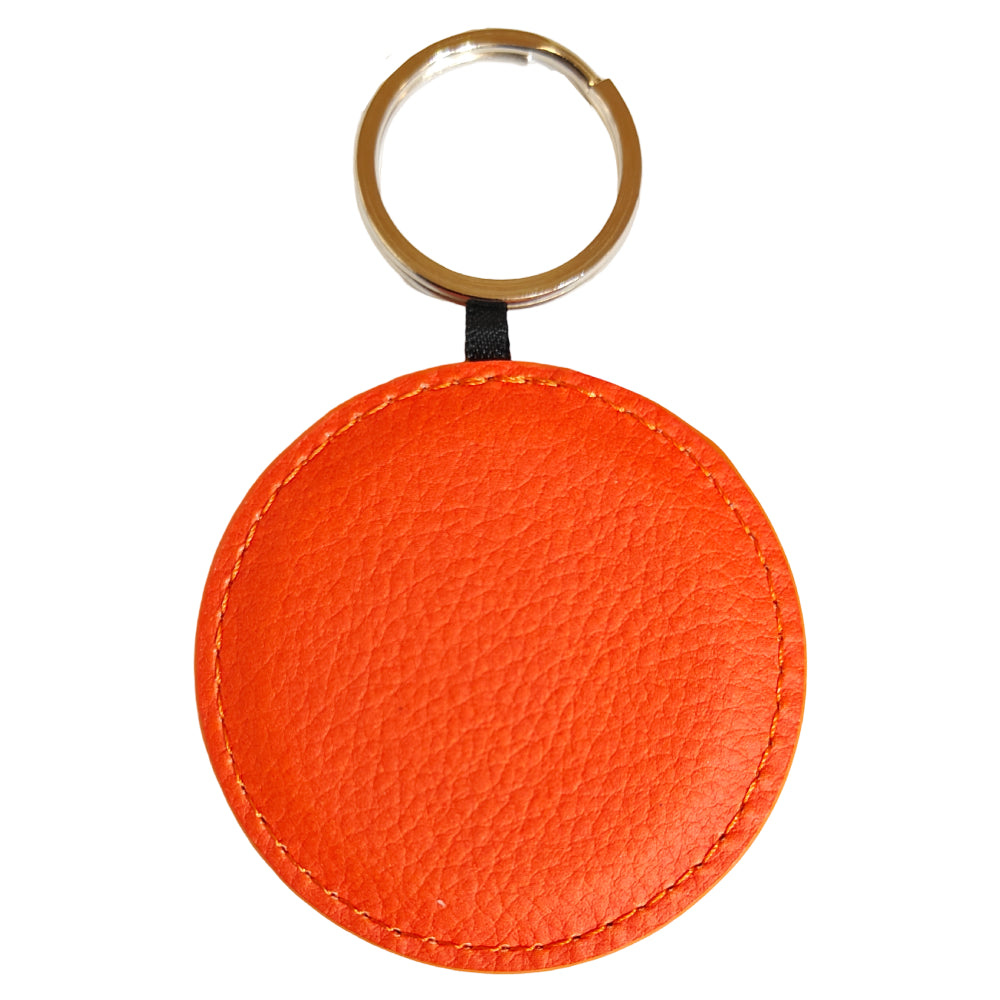 Engravables - PU LEATHER - Keyring - ROUND - 5cm