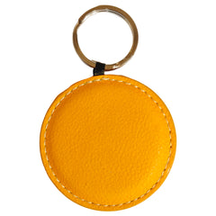 Engravables - PU LEATHER - Keyring - ROUND - 5cm